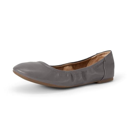 Amazon Essentials Women's Belice Ballet Flat, Charcoal, 4.5 UK Wide