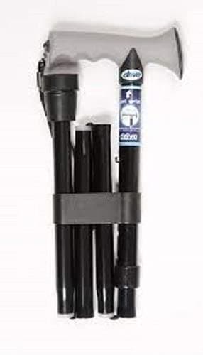 Drive Devilbiss Height Adjustable Folding Walking Stick with Gel Grip, Black — view 3
