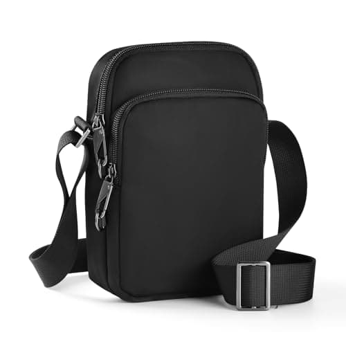 Small Anti Theft CrossBody Bag with Zipper Lock, RFID Blocking & Water Resistant - Sling Chest Shoulder Bag for Men Women, Water Resistant Messenger Bags for Runner Workout Hiking Cycling Travelling