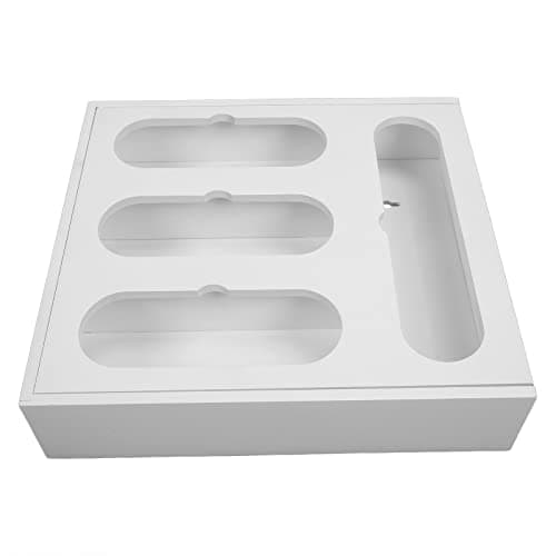 YUMILI Food Storage Bag Container - Bamboo Polished Finish Drawer Design Food Bag Storage Box, Vacuum Food Bags Storage Box for Kitchen Home, Bamboo/White(White) — view 5