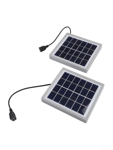 Dual 5W Foldable Solar Charger Set with Mounts - USB Power Bank for Phones Cameras - for ideal for Garden Shed Garage - 5.5x5.12 Inch Panels(white) — view 4