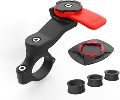 Laven & Ivory Bike Phone Holder for Smartphones (4.7"-7.4") | 360° Rotating Motorcycle Phone Mount | Secure Handlebar Phone Holder for iPhone, Samsung, Cycling, Motorbikes & Scooters (Red)