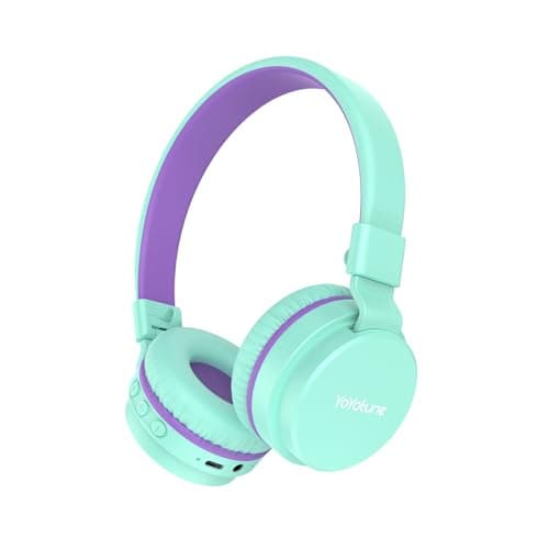 Kids Bluetooth Headphones,Lightweight Kids Headphones Wireless,85/94dB Safe Volume,40H Playtime,Fast Charging,Bluetooth 5.3,Over Ear,Toddler Headphone Built-in Mic for School/Tablet/Travel (Green)