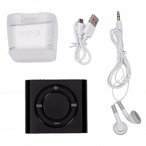 Ejoyous MP3 Player Aluminum Alloy Music Player with Built in Speaker 64GB Card Support 18H Playback HiFi Sound 3.5mm Earphones for Students Running Travel (Black) — view 6