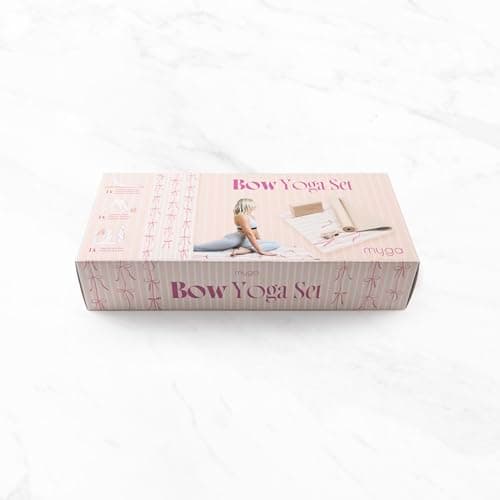 MYGA Yoga Starter Set - 6mm Non-Slip Yoga Mat, Yoga Block and Strap - Starter Kit for Beginners in Pilates, Exercise and Fitness - Choice of Design (Bows) — view 4