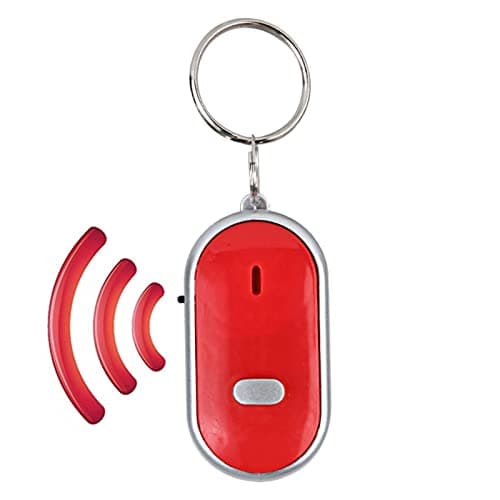 Leapiture Whistle Key Finder, Voice Controlled Item Locator, Anti Lost Device for Phone, Key Chain, Wallet, Luggage (Red)