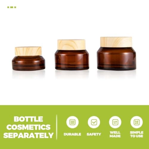 5 Pack 15g Travel Cream Jars Refillable Glass Cosmetic Jars — view 3