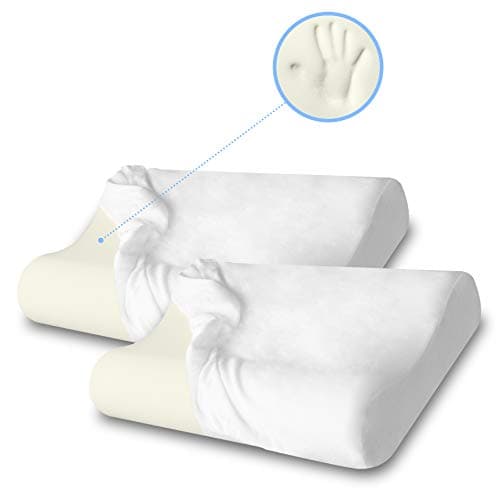 ZG Home Memory Foam Velvet Cover Pain Sleeping, Cervical Neck Support for Back and Side Sleepers Orthopedic Contour Premium Pillow (24”x15”) Queen Size White (2 Pack) — view 2