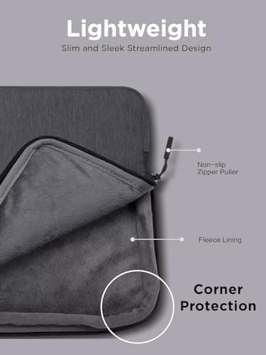 Lenovo [Bag] 13 Inch Laptop Urban Sleeve Case (Water-Resistant), Works with Chromebook (WWCB), Grey — view 3