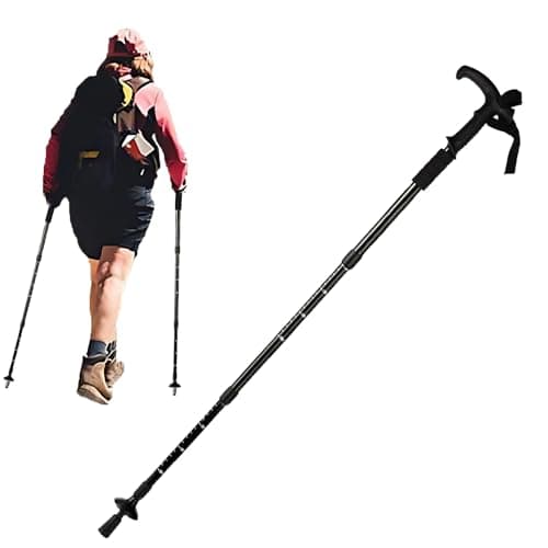 Trekking Pole Telescopic Anti-shock Hiking Pole Lightweight Aluminum Alloy Walking Pole-Stick for Walking Snow Mountain Climbing Outdoor Climbing Backpacking — view 2