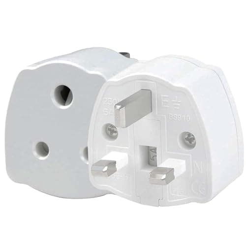 ZANTESR India To UK Adapter, 2PCS India To Uk Plug Adapter For Business Family Travel Outdoor, India To Uk Plug Adapter 3 Pin With 5A Fuse For Business Family Travel Outdoor (White)