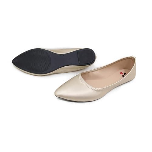Ladies Roll Up Shoes with Carry Bag Ideal for Weddings, Races Nights Out 4 Colours (Gold, UK Footwear Size System, Adult, Women, Numeric, Medium, 5) — view 2