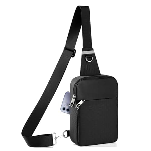 Broadream Anti-Theft Sling Bag for Men, Waterproof RFID Crossbody Shoulder Bag with Security Zipper, Small Crossbody Chest Bag for Men & Women, Mobile Phone Bag for Travel Outdoor Work, blue, Small