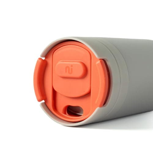 Nudge Innovations Duet: Magnetic Stackable Water Bottle and Insulated Coffee Cup, 600ml/340ml, Recycled Stainless Steel, BPA-Free Plastic, Fits Standard Cup Holder, Soft Grey — view 5