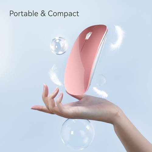 Uiosmuph Bluetooth Mouse,USB C Rechargeable Wireless Mouse,Silent,Rose Gold — view 5