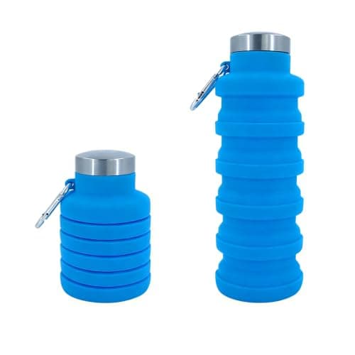 mophrati Travel Water Bottle Silicone Folding 500ml Space Saving,1pc blue