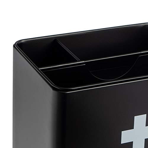 Harbour Housewares Vintage Metal First Aid Box - 29cm - Black - Medical Storage Tin with Airtight Lid, Handle & 2-Tier Removable Organiser Tray - Steel Medicine Storage Plasters, Pills & Essentials — view 4