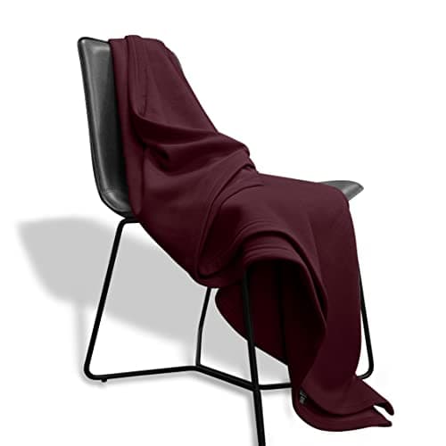 MV Sport Lightweight Sweatshirt Blanket Throw – Warm & Cozy, Breathable Oversized Fleece Knit, Couch, Bed, Travel, Cold Nights, and Outdoors – Soft Light Weight Blanket 54" x 84" Maroon — view 2