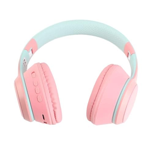 Cocoarm BT Wireless On-Ear Headphones,LED Light,18-Hour Playtime,HD Sound,Gradient Design,Foldable Travel Headphones with 5.2,Stainless Steel Headband,Kids (Pink) — view 4