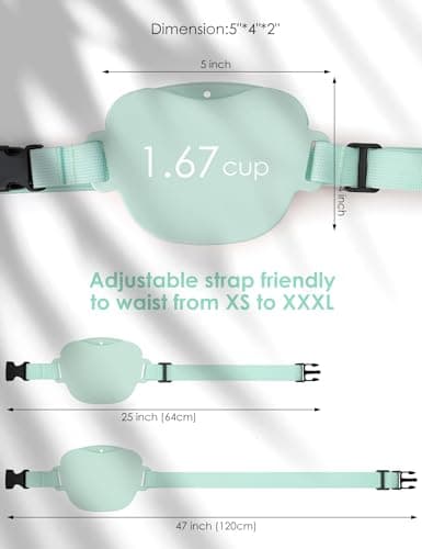 heouvo Dog Treat Pouch with Training Clicker, Upgrade Stronger Magnetic Closure to Avoid Spilling, 1.67 Cup Silicone Treat Bag Fanny Pack with Waist Belt for Pet Training Walking (Sprout Green) — view 6