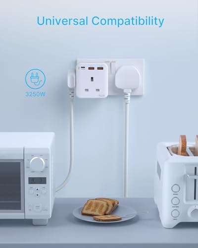 VINTAR 3 Way Adapter Plug Extension Socket with PD 20W Fast Charge — view 6
