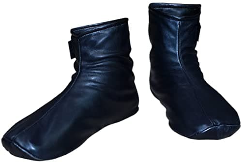 Shanan Men Women Unisex Real Black Sheep skin Leather Socks with Fleece Lined Sizes 6 to 11, Black, 6.5 UK — view 5