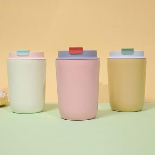 Mini Insulated Cup 400ml Stainless Steel Vacuum Travel Mug Leak-Proof Flip-top Lid Portable Hot Cold Drink Container Compact Reusable Flask for Office Car Travel [Object Object] [Object Object] — view 3
