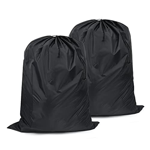 2Pcs Storage Bag, 110 x 140cm Extra Large Drawstring Clothes Storage Bag, Foldable Oxford Fabric Large Capacity Underbed Organizers for Duvet Pillows Quilt Clothes Shoes Toy Storage - Black