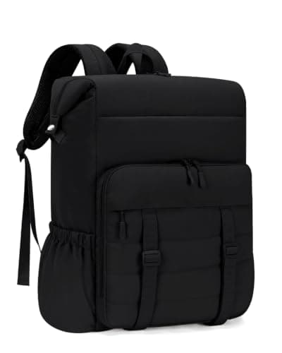 Backpack Cooler Insulated Leak Proof 40 Cans Puffer Soft Cooler with Laptop Compartment Portable Lightweight Beach Travel Camping Lunch Backpack for Men and Women (Black) — view 2
