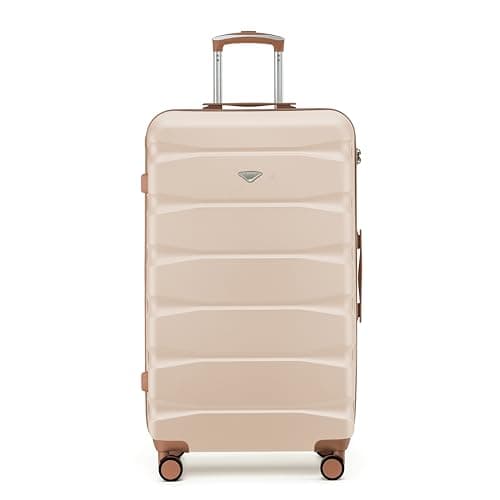 Flight Knight Medium Trunk Check in Suitcase 82 L Capacity Interior Extra Large 70 x 41.5 x 33 cm - Hard Shell Checked Luggage for Long-Haul Travel, Spinner Wheels and TSA Lock - Airlines Approved