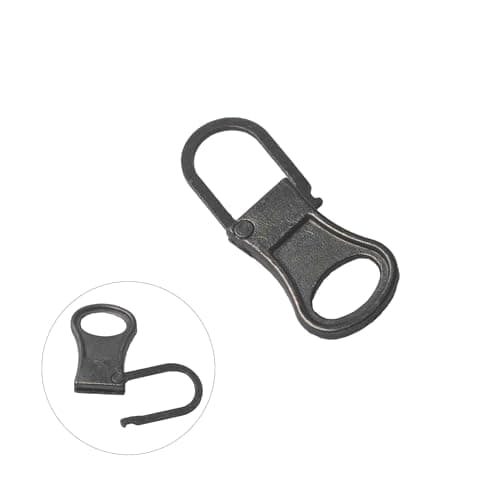 AUXBC 12PCS Metal Zipper Pull Replacement, Detachable Zipper Tab Repair Handle Kit for Jackets Pants Boots Bags Clothing Applications, Gun Black — view 3