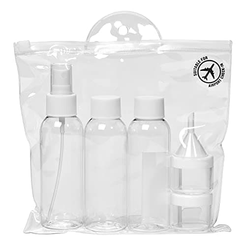 Manicare Travel Bottles, Leak Proof Refillable Set, Clear Containers And Bottles For Liquids, Gels And Creams, Shampoo, Cleanser, Shower Gels, Transparant Zip Bag, For Holiday And Business Travel — view 3