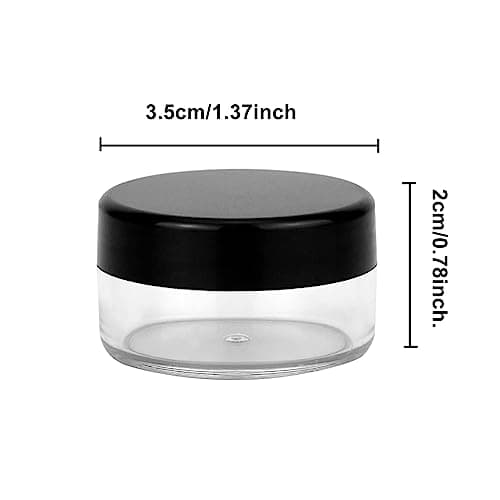 10 PCS Sample Pots for Cosmetics, 10Gram/10ml Jars, Mini Jars With Lids,CosmeticContainers, Empty Small Makeup JarsPlastic BPA Free for Various Cosmetic Products, Samples, and Nail Powder(Black) — view 2