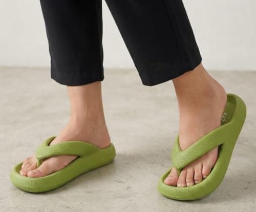 A2Z Women EVA Flip Flops Lightweight - Slider LDS 1304 Olive 5/6 UK — view 2