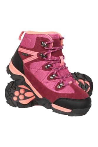 Mountain Warehouse Trail Kids Waterproof Walking Boots Berry 5