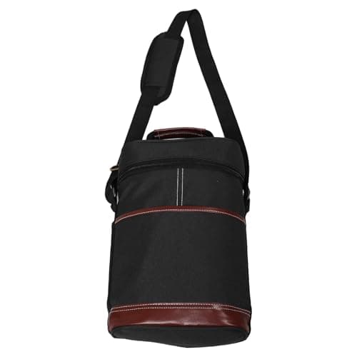 Insulated Wine Cooler Bag for 750ml Bottles Black Foldable
