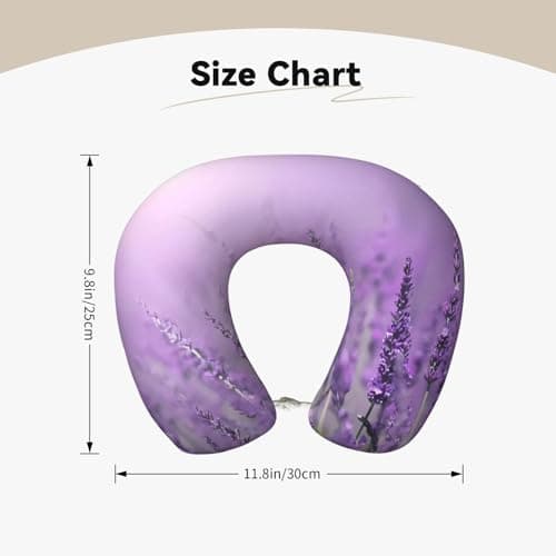 JaoXer Romantic Purple Lavender Memory Foam Travel Pillow â€“ Neck Support for Airplane, Car, Home Office, See Movies, Work, Drive, Leisure — view 5