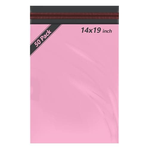 50pcs Baby Pink Parcel Bags, Postage Bags, Mailing Bags 14x19 Sizes 50 Pack Poly Postal Bags Self Seal iSOUL Small to Large Mailing Bags Packaging Assorted Mailers Posting Shipping Post Bag Envelopes