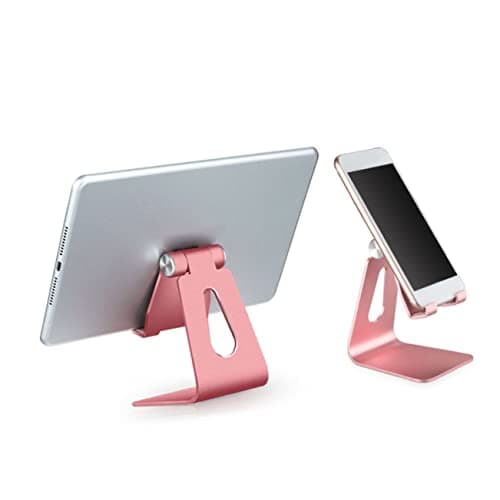 Veemoon Phone Stand Desktop Holder for Smartphones Tablets Compact Folding Design for Home Office and Travel Rose Gold — view 4