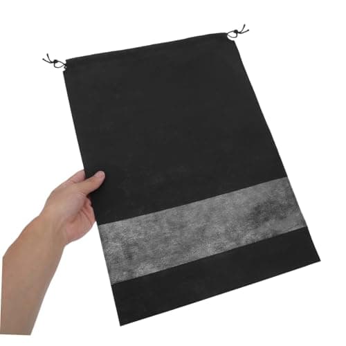 10pcs Black Non-woven Travel Shoe Bags Drawstring Storage Pouches — view 2