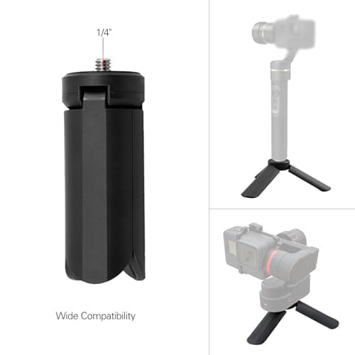 Andoer Mini Portable Tripod And Grip Stabilizer Foldable Time Lapse Photography Stand Desktop Tabletop Tripod For Feiyu WG2 G5 SPG Series Vimble C Summon WG WGS G4S G4 Pro Gimbal — view 3