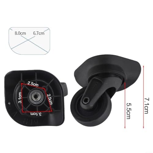 Nexbrill 1 Pair Suitcase Replacement Wheels, High-Strength Plastic Trolley Rollers with Quiet Bearing, Spare Parts for Luggage Repair, Easy Installation Kit (W135/W139/W142 Models)(W142) — view 2