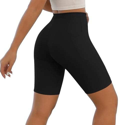 Cycling Shorts with Pockets for Women UK High Waist Tummy Control Shorts Gym Workout Running Sports Yoga Swim Short Leggings Comfort Soft Power Stretch Tights Fitness Walking Biker Active Pants — view 2
