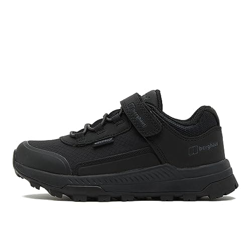 Berghaus Kids’ Galactic Low Walking Shoe with High Traction Sole, Waterproof, Breathable, Lightweight (Black, UK Footwear Size System, Big Kid, Numeric, Medium, 5)