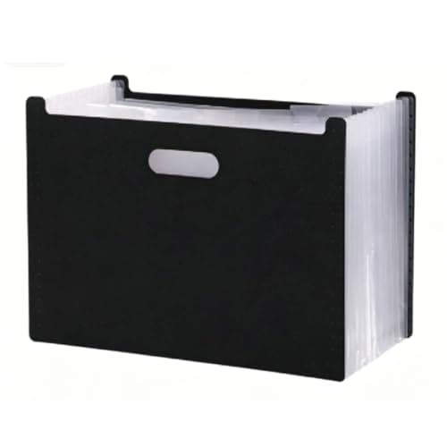 Generic File Organizer Expandable Folder for A4 Documents with 24 Compartments Lightweight Portable for Office School Home (Black) — view 4