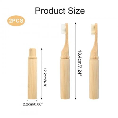 Bamboo Toothbrush Travel Set, Toothbrushes for Adults & Kids, with Travel Case for Daily Use and Trips — view 6