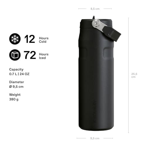 Stanley 1913 Flip Straw Sports Water Bottle 0.7L - Black — view 2
