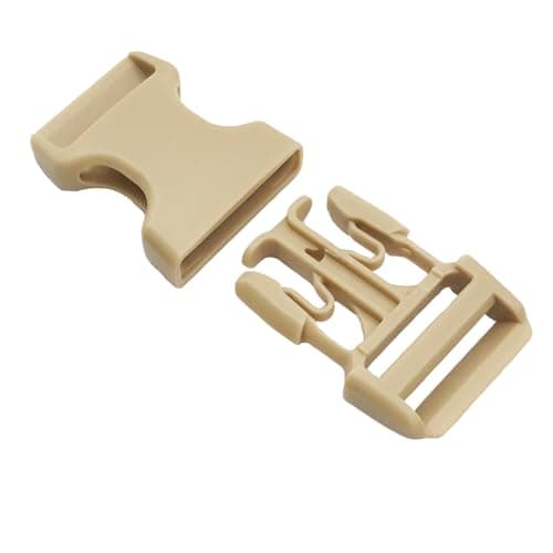 4PCS Plastic Buckle Clips 25mm Quick Side Release Buckles Khaki 1 Inch — view 4