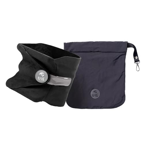 trtl Pillow - Scientifically Proven Super Soft Neck Support Travel Pillow - Machine Washable - Black