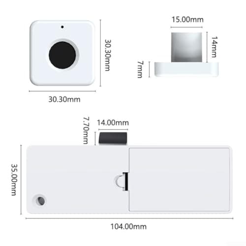 Smart Biometric Fingerprint Cabinet Lock Electronic Drawer Wardrobe Privacy No Key USB Charging 180 Days for battery Life White — view 5